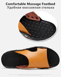 Summer Men's Sandals Genuine Leather Slippers Roman Flats Slippers Roman Style Beach Outdoor Flip Flops Mart Lion   