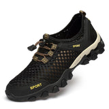 men's sandals non-slip breathable wading creek shoes casual climbing mesh outdoor summer Mart Lion Black 38 