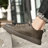 Luxury Casual Shoes Outdoor Men's Sneakers Skateboard Genuine Leather Suede Flats MartLion   