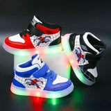 Children's Led Light Shoes Aoger Spiderman Boys Sneakers Girls Cartton Casual Breathable Kids Sport MartLion   