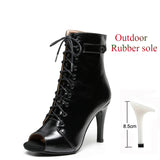 Latin Shoes Ladies Salsa Ballroom Party Women's Boots Yellow Black Girls High Heel Dance Boots MartLion