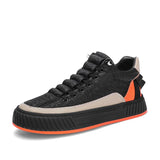 Trendy Men's Canvas Sneakers Flat Platform Sneakers Streetwear Hip Hop Designer Shoes Men Harajuku Vulcanized MartLion Black Orange QA61 40 