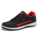 Leather Men's Shoes Sneakers Trend Casual Breathable Leisure Non-slip Footwear Vulcanized Mart Lion Black Red 38 