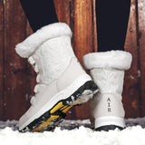 Winter Women Snow Boots Female Outdoor Boots Concise Boots Waterproof Plush Ladies Cotton-padded Shoes MartLion   