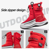 Men's Winter Boots Warm Plush Snow Boots Side Zipper Design Men's Waterproof Couple Cotton Non-slip MartLion   
