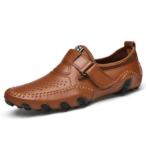 Genuine Leather Luxury Men's Octopus Casual Loafers Dress Formal Moccasins Footwear Driving Sandals Shoes MartLion 21588-1 Brown 38 