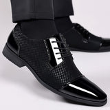 Men's Dress Shoes Breathable Casual Formal Wedding Party Dress Flats Lace Up Loafers Casual Mart Lion   