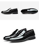 High-class Men's Casual Shoes Genuine Leather Spring Gentleman Patent Dress Shoes Hot Cool Black Slip-on Loafers Mart Lion   