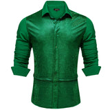 Long Sleeve Shirts Men's Metallic Sequins Prom Party Luxury Disco Shirts Designer Clothing MartLion CY-2392 S 