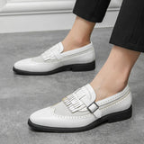 Men's Fringe Buckle Dress Loafers Office Shoes MartLion   