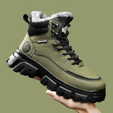 Men's Tactical Winter Boots Casual Ankle Winter Shoes High Top Platform Leather Outdoor Work Safety Sneakers Chelsea Cowboy MartLion   