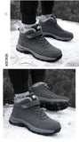 Winter Men's Boots Plush Leather Waterproof Sneakers Climbing Shoes Unisex Women Outdoor Non-slip Warm Hiking MartLion   