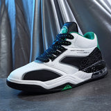 High Street Style Basketball Shoes Men's Air Cushion Basket Brand Design Sneakers Basket Homme Mart Lion X2391038white green 6.5 