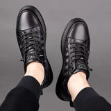 Men's Genuine Leather Casual Shoes Crocodile Print Spring Autumn Trend Sneakers Cool Leisure Flat Loafers Mart Lion   