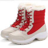 Women's Winter Boots Thick Sole Sloping Heel Ankle Outdoor Light Plush Warm Cotton Shoes MartLion Red 36 