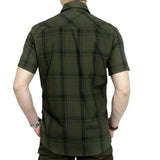 Short Shirt Casual Style Obesity Men's Summer Pure Cotton Plaid Loose Short Sleeve Shirts Man MartLion   