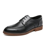 Lace up Men's Dress Shoes Elegant microfiber Leather Formal Oxfords social Mart Lion Black 38 