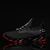 Outdoor Men's Free Running Jogging Walking Sports Shoes Lace-up Athietic Breathable Blade Sneakers Mart Lion 9115Black 6.5 