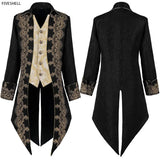 Men's Steampunk Gothic Victorian Jacket Vintage Purple Velvet Tailcoat Medieval Frock Coat Uniform Renaissance Homme MartLion   