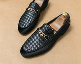  Classic Blue Men's Dress Shoes Leather Wedding Slip-on Office Oxford zapatos hombre vestir MartLion - Mart Lion