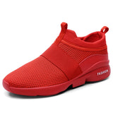 Men's Sneakers Slip-on Red Couples Breathable Mesh Casual Shoes MartLion red X666 36 CHINA