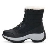 Women Platform Outdoor Snow Boots Non-slip Winter Walking Shoes Fur Warm Ankle Boots Wedge MartLion   