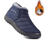 Cotton-Padded Shoes Winter Fleece-Lined Thickened Couple Snow Boots Warm Cotton Boots Mart Lion T-001 Blue 37 