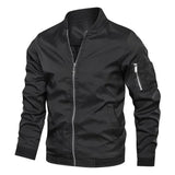 Men's Bomber Jacket Casual Lightweight Jacket For Men Sports Windbreaker Zip Up Coat with Pockets Clothing MartLion Black 5XL 