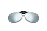 Driving Clip On Sunglasses Men's for Myopia Eyeglasses Vintage Women UV400 Lens Night Vision Fishing MartLion Silver  