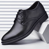 Men's leather shoes dress all-match casual shock-absorbing wear-resistant oversized Mart Lion   