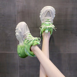 Designer Shoes Women Gradient Color Sneakers Men's Couple Footwear Ladies Sport Running Athletic Trends Casual Mart Lion green white 4 