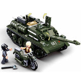 Military ww2 Cannon Assault Armored Vehicle Battle Tank Car Truck Army Weapon Building Blocks Sets  Model King Kids Toys Gift Mart Lion   