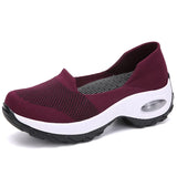 Sneakers Women Running Shoes Platform Breathable Mesh Slip-On Shoes Light Sports Shoes Cushion MartLion   