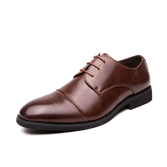 Classic Italian Style Career Office Leather Shoes Pointy Toe Wedding Dress Shoes Men MartLion   