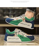 Autumn Printed Sneakers Men's Comfort Breathable Casual Lace-up Flat Jogging Shoes Zapatillas Hombre MartLion   