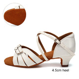 Children's Dance Shoes for Girls Kids Women Latin Sandals Ladies Ballroom Modern Tango Salsa Practice Low Heels MartLion   