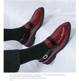 Classic Red Glitter Leather Men's Summer Shoes Low-heel Elegant Dress Buckle Formal Sandals Zapatos De Vestir MartLion   