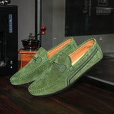 Genuine Leather Men's Loafers Zapatos De Hombre Formal Dresses Shoes Casual Green Orange Moccasin Sneakers Flats MartLion XJ-D88green 38 