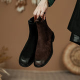 Autumn Women Boots Brown Chelsea Genuine Leather Shoes Winter Retro Leather Ladies MartLion   