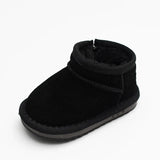 Children Winter Suede Upper Boots Baby Warm Soft Toddler Snow Boys And Girls Cotton Shoes With Thick Fur MartLion Black 30 