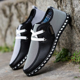 Men's Leather Shoes Casual Loafers Breathable Light Weight White Sneakers Driving Footwear Round Toe Mart Lion   