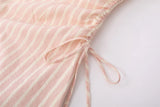 Summer Women Short Sleeve Striped Dress Mori Girl Mini Frocks Peter Pan Collar MartLion   