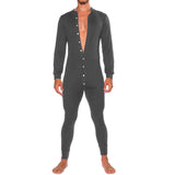 Men's Jumpsuit Retro Burgundy Top Solid Color Split Off Jumpsuit With Hat  Jumpsuit Single Breasted Suit Hooded Pajamas MartLion Gray S 