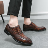 British Style Men's Oxfords Plaid Leather Shoes Dress Shoes Elite Formal Mart Lion   