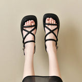 Cross Strap Platform Sandals for Women Summer Thick Bottom Gladiator Shoes Casual Non-Slip Wedge MartLion   