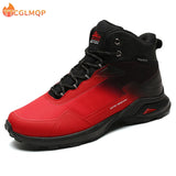 Winter Men's Snow Boots Waterproof Leather Sneakers Warm Plush Outdoor Hiking Work Shoes MartLion   