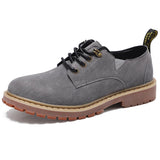 Men's Casual Shoes Martins Leather Work Safety Winter Waterproof Ankle Botas Brogue Mart Lion 02 Gray 6 