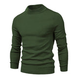 Winter Turtleneck Thick Men's Sweaters Casual Turtle Neck Solid Color Warm Slim Turtleneck Sweaters Pullover Mart Lion MD001-ArmyGreen Size S 50-55kg 