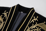 High-end Luxury Court Banquet Cardigan Suit Jacket Men's Stand-up Collar Embroidery Wedding Dress Coats blazers MartLion   