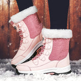 Winter Women Snow Boots Female Outdoor Boots Concise Boots Waterproof Plush Ladies Cotton-padded Shoes MartLion   